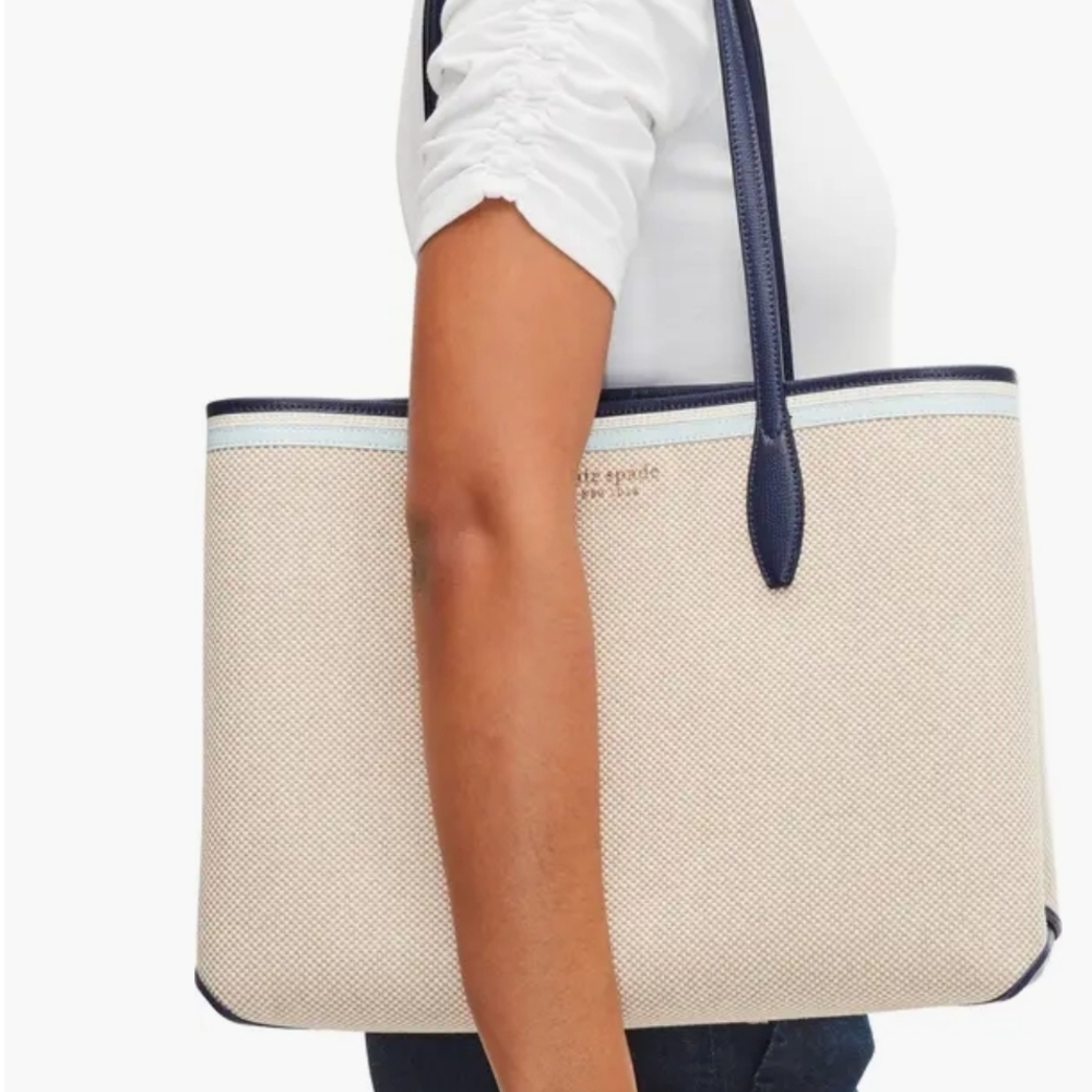 Kate Spade Cream and Navy Tote